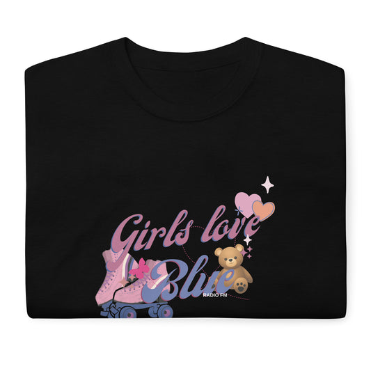 Girls Love Blue Black Short Sleeve T-Shirt